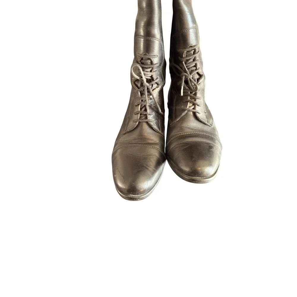 Ariat English‎ Black Leather Riding Boots Lace Up Western Equestrian Size 6.5